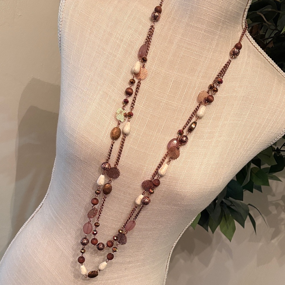 Bocar Copper Tone Beaded Necklace